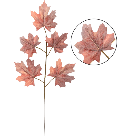 Umelá vetva s listami javora 57 × 21 cm, zelená