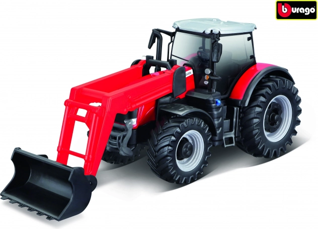 Bburago Farmland traktor Massey Ferguson 8740S s predným nakladačom 10 cm