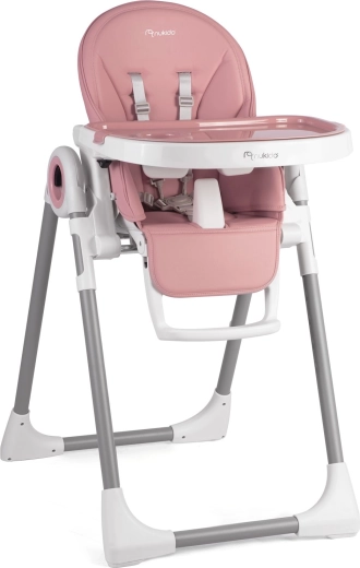 Ružová jedálenská stolička NUKIDO Belo 3v1 s polohovaním a tácňom