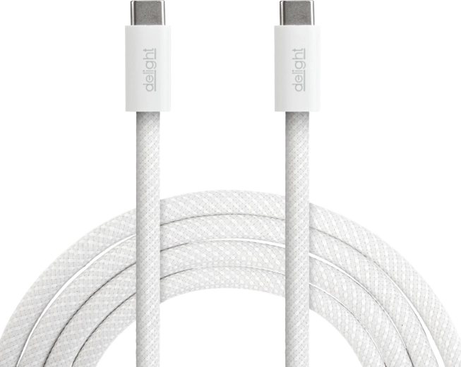 Nabíjací a dátový kábel USB-C na USB-C pre notebooky, 1 m, biely