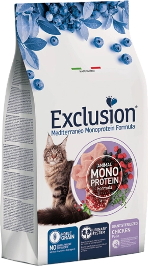 Exclusion granule pre sterilizované mačky veľkých plemien – kuracie, 1,5 kg