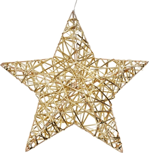 Svietiaca zlatá hviezda 30 cm, 20 LED s časovačom