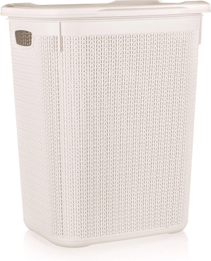 Kôš na špinavú bielizeň ratanový 50 l, krémový