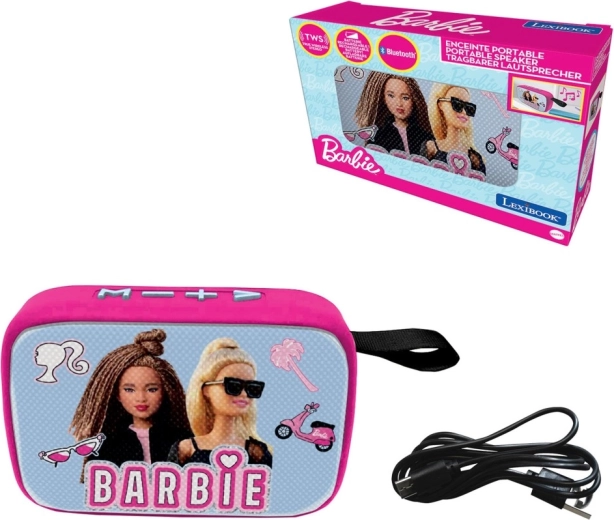 Prenosný Bluetooth reproduktor LEXIBOOK Barbie s látkovým povrchom