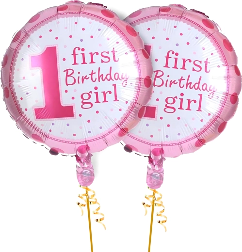 Balóniky na 1. narodeniny pre dievčatko – sada 5 ks s hviezdičkami