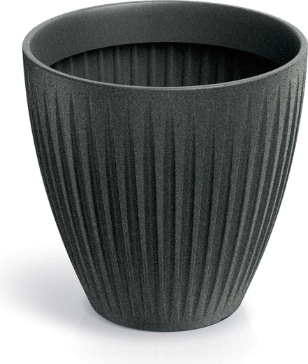 Kvetináč Latia Round Midl 40 cm – čierny granit