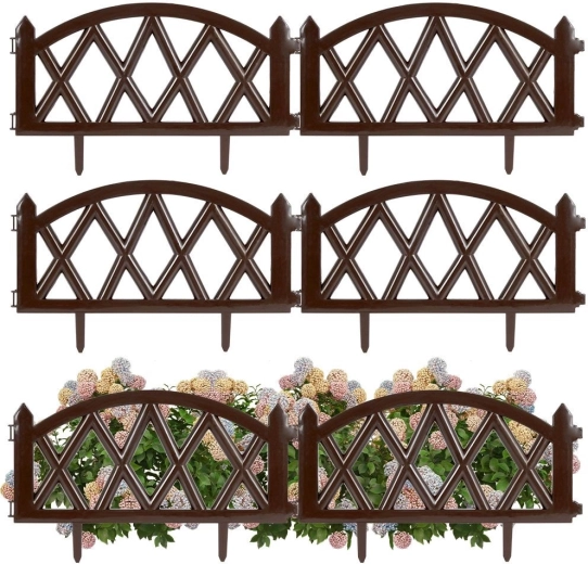 Hnedý záhradný plôtik 50 × 30 cm, sada 6 ks