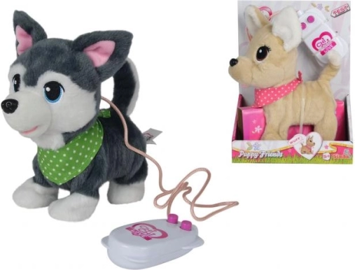 Plyšové šteniatko na vodítku so zvukom a chôdzou