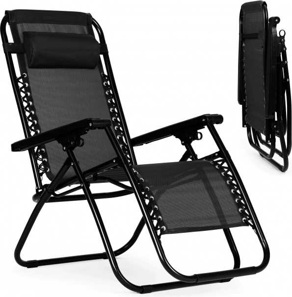 Záhradné polohovacie kreslo Zero Gravity ModernHome – čierne
