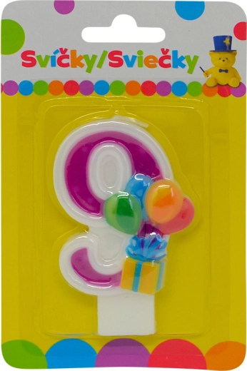 Narodeninová sviečka s balónikmi číslo 9