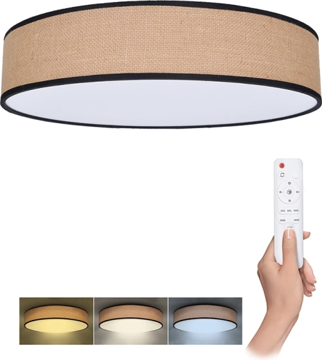 Solight LED stropné a nástenné svietidlo Brownie s diaľkovým ovládačom, 60 W, 4200 lm, 50 cm, CCT, stmievateľné