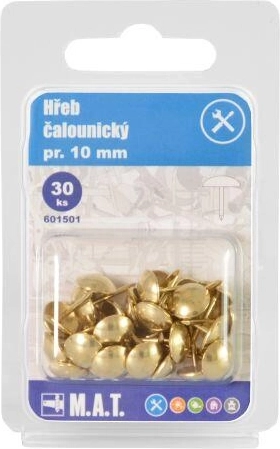 Čalúnnické klince mosadzné priemer 10 mm, 30 ks