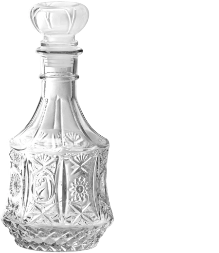 Zdobená sklenená karafa 700 ml so zátkou