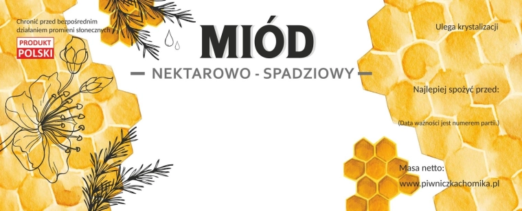 Sada etikiet na nektárovo-medovicový med 154 × 60 mm, 100 ks