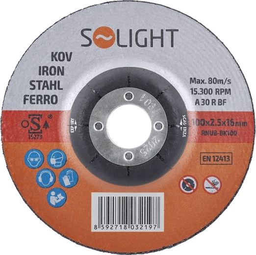Solight brúsny kotúč na oceľ 100 × 2,5 × 16 mm