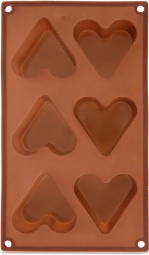 Silikónová forma na pečenie – srdce, hnedá 29 × 17,5 × 3,8 cm
