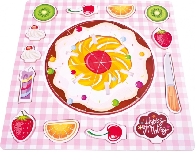 BINO drevená vkladačka koláč