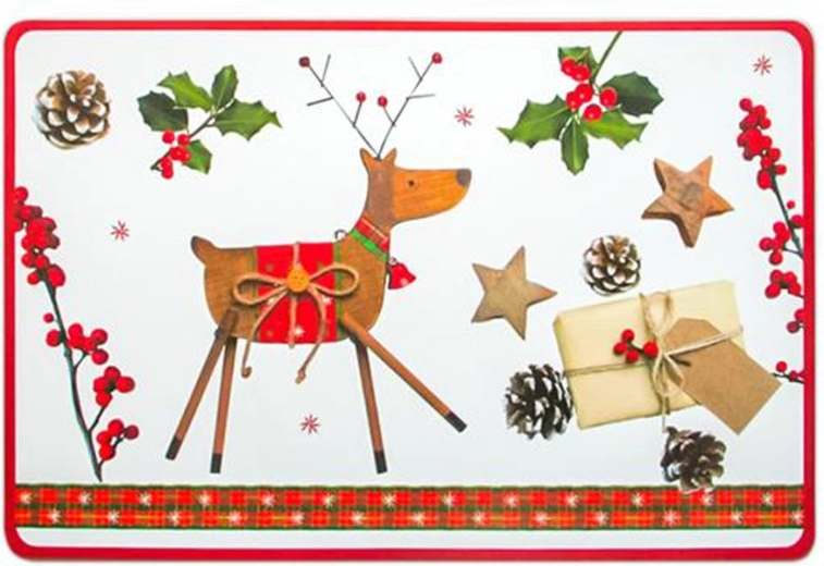 Vianočné plastové prestieranie Toro so sobom 28 × 43 cm