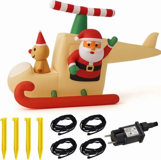 Nafukovací Santa na saniach s LED, 160 cm