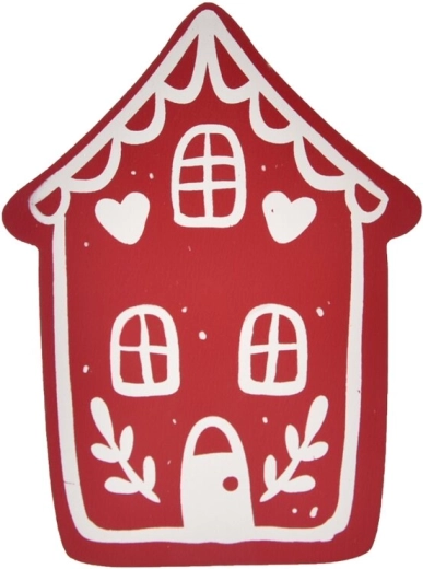 Drevený dekoratívny domček červeno-biely 15 cm