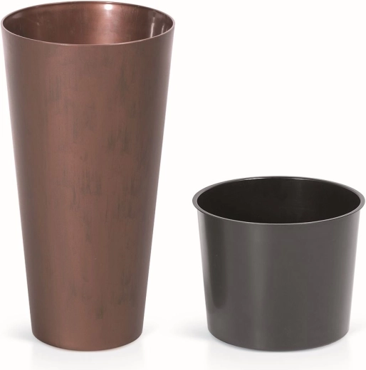 Kvetináč Tubus Slim corten 20 cm s pestovateľskou vložkou