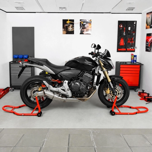 Univerzálny nastaviteľný servisný stojan na motocykel predný aj zadný 450 kg