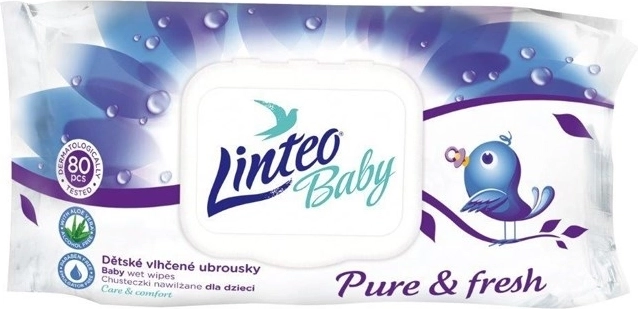 Detské vlhčené obrúsky LINTEO Baby s aloe vera 80 ks