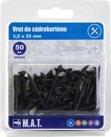 Skrutka do sadrokartónu 3,5 × 35 mm jemný závit, fosfátovaná (50 ks)