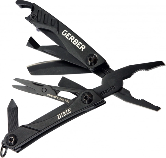 Gerber Dime Multi-Tool čierny multifunkčný nástroj s 12 funkciami