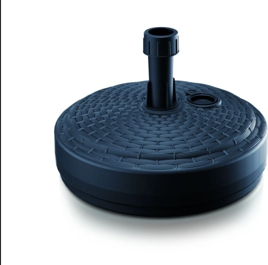 Podstavec pod slnečník antracitový 39 cm, imitácia ratanu, plniteľný 10 l