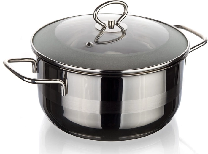 Nerezový hrniec so sklenenou pokrievkou 26 cm, 6,5 l MATTE New Line