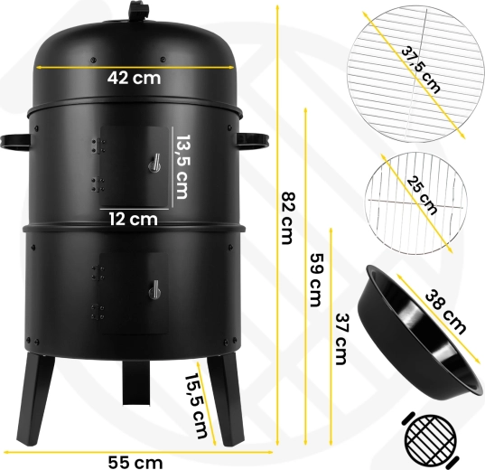 Curron SmokeHouse GM8000 záhradný gril s údiarňou a teplomerom