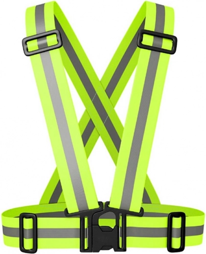 Ag590 reflexná vesta s postrojom zelená