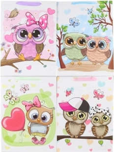 Darčeková taška s motívom sovičiek 31 × 42 × 12 cm