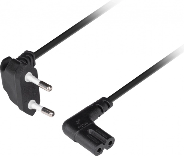 Lanberg napájací kábel Euro (CEE 7/16) na IEC 320 C7, uhlový, 1,8 m, čierny