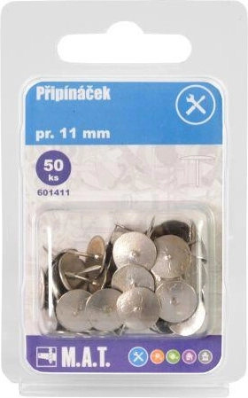 Niklované pripináčiky 11 mm, 50 ks