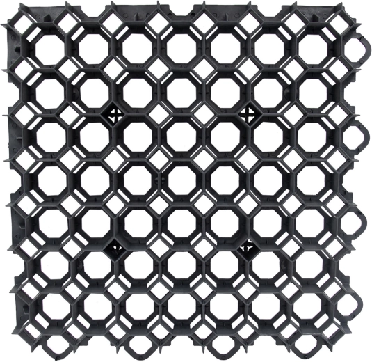 Zatrávňovacia dlaždica 49 × 49 × 4 cm z recyklovaného plastu, čierna