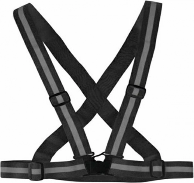 Ag590b reflexná vesta s postrojom čierna