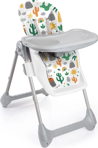 Detská jedálenská stolička deluxe sivobiela