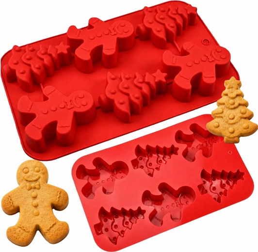 Silikónová forma na 6 vianočných sušienok - 1 kus