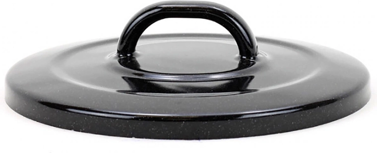 Pokrievka BELIS Standard 20 cm – smaltovaná čierna s bielou škvrnou