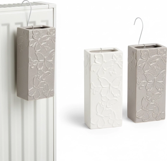 Keramický zvlhčovač na radiátor s motívom motýľov, mix farieb, sada 6 ks