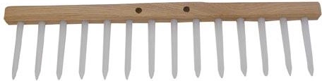 Záhradné drevené hrable s 14 kolíkmi 48 cm bez násady