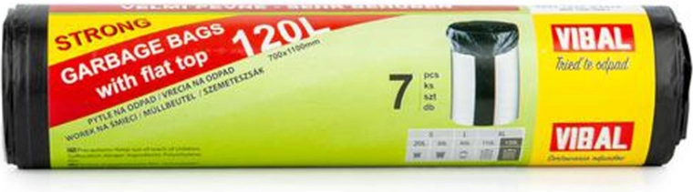 Vrecia na odpad 120 l, čierne, 7 ks