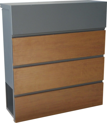 Poštová schránka s dekorom dreva, antracit 370 × 410 × 130 mm