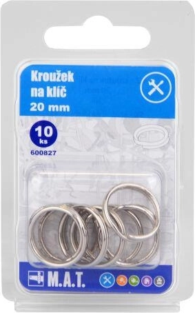 Krúžok na kľúče 20 mm nikel (10 ks)