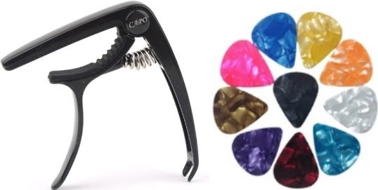 Univerzálny kapodaster na gitaru čierny