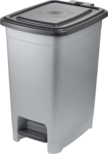 Pedálový odpadkový kôš svetlosivostrieborný 32 × 42 × 53 cm