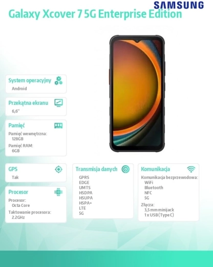 Samsung Galaxy XCover 7 5G Enterprise Edition 6+128 GB čierny
