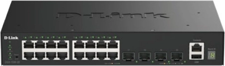D-Link spravovateľný sieťový prepínač so 16 gigabitovými portami a 4 portami 10G SFP+